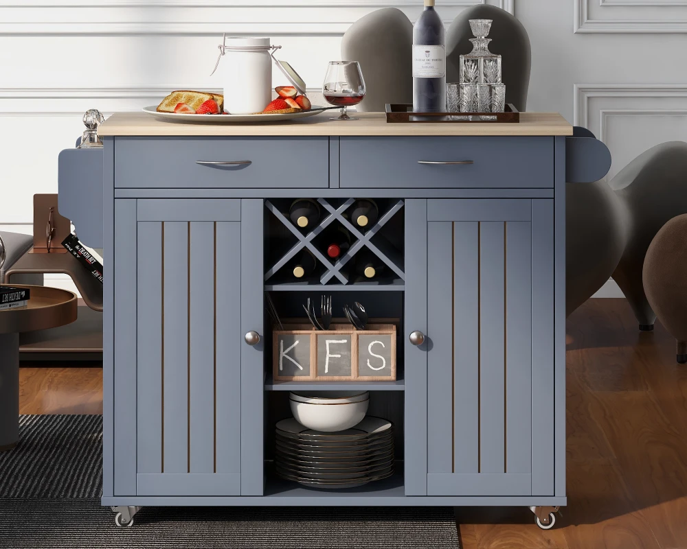 kitchen storage cart with drawers